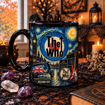 The Who Van Gogh Art Mug – Starry Night Rock Mug, The Wall Breakthrough Artwork, British Classic Rock Coffee Cup, Music Fan Gift