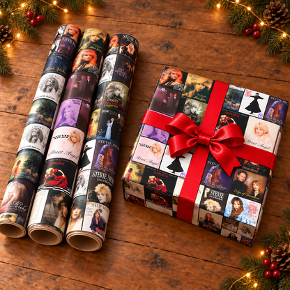 Stevie Nicks Album Cover Wrapping Paper Roll – Fleetwood Mac Inspired Music Gift Wrap, Vintage Rock Christmas Wrapping Paper for Fans