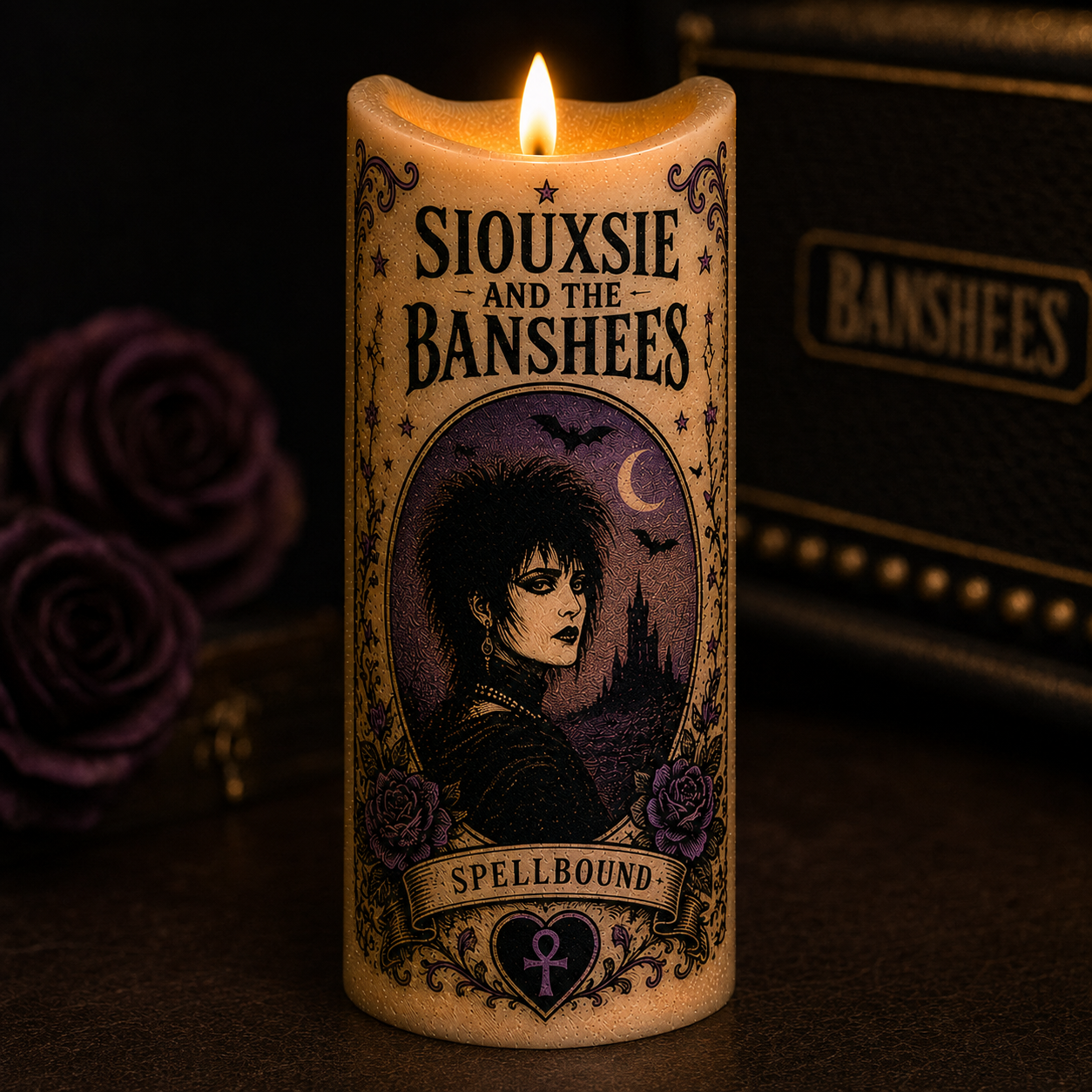 Siouxsie and the Banshees Spellbound Flameless LED Candle, Gothic Rock Inspired LED Candle, Post Punk Music Gift, Battery Operated Candle, Gothic Home Decor