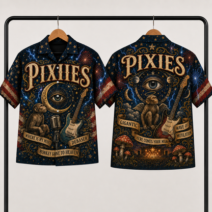 Pixies Hawaiian Shirt - Alternative Rock Band All Over Print AOP Button Up Shirt for Pixies Fans