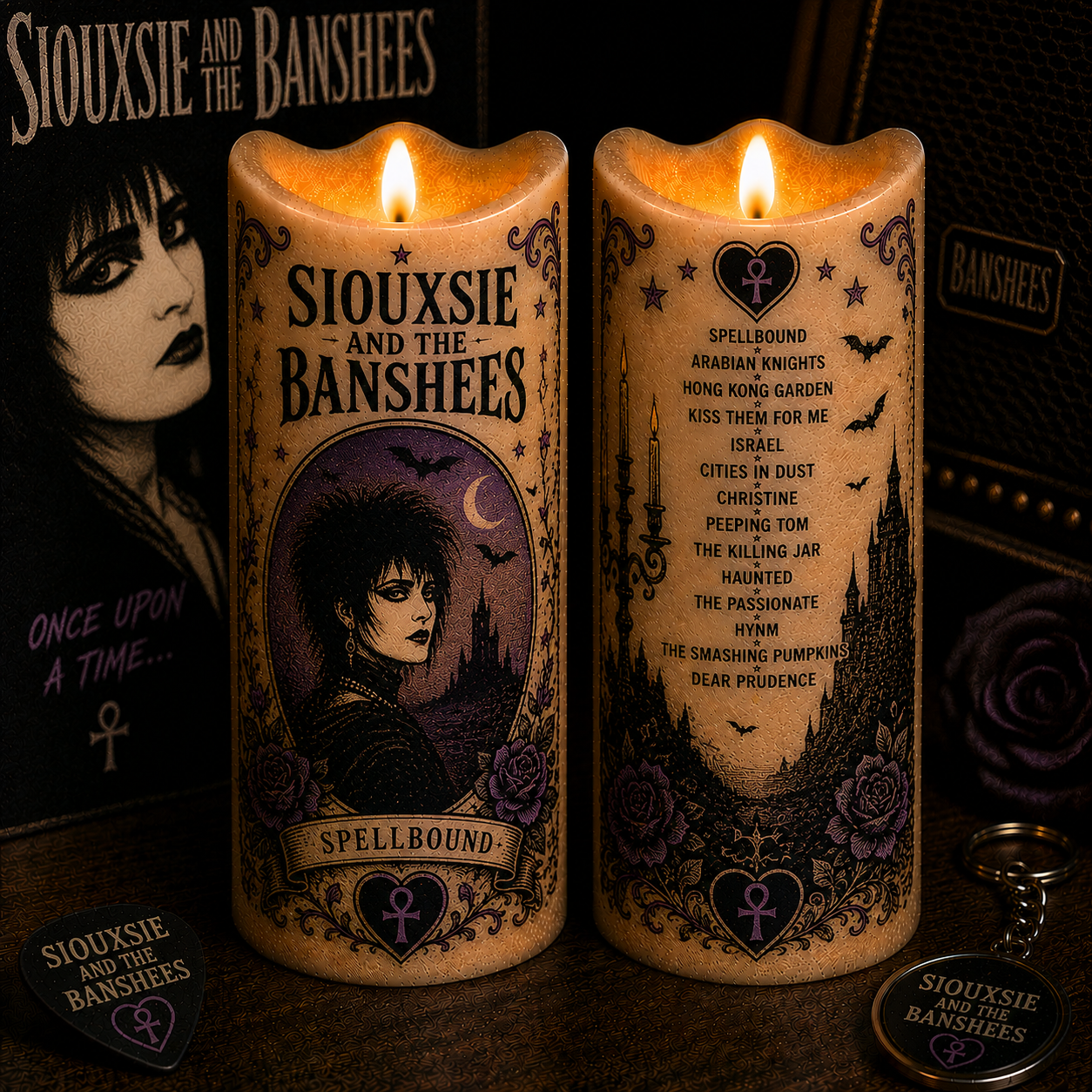 Siouxsie and the Banshees Spellbound Flameless LED Candle, Gothic Rock Inspired LED Candle, Post Punk Music Gift, Battery Operated Candle, Gothic Home Decor