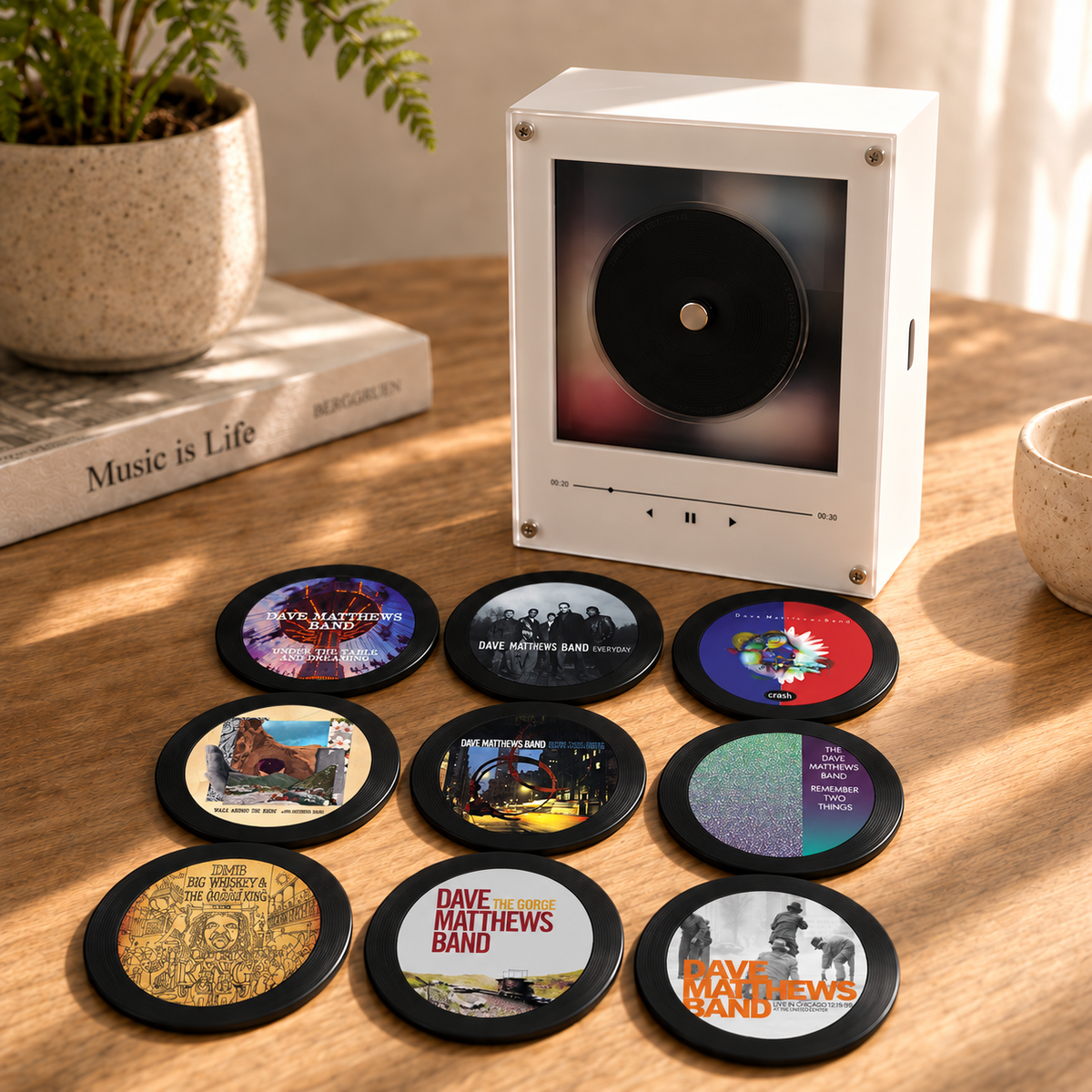Dave Matthews Band MagTune Mini Vinyl Player Set, Dave Matthews Band Gift Set,MagTune Jam Rock Music Collectible