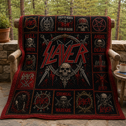 Slayer Thrash Metal Quilt Blanket – Reign In Blood Journey In Every Stitch