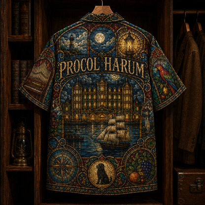 Procol Harum Hawaiian Shirt - Stained Glass Progressive Rock All-Over Print Button-Up Shirt