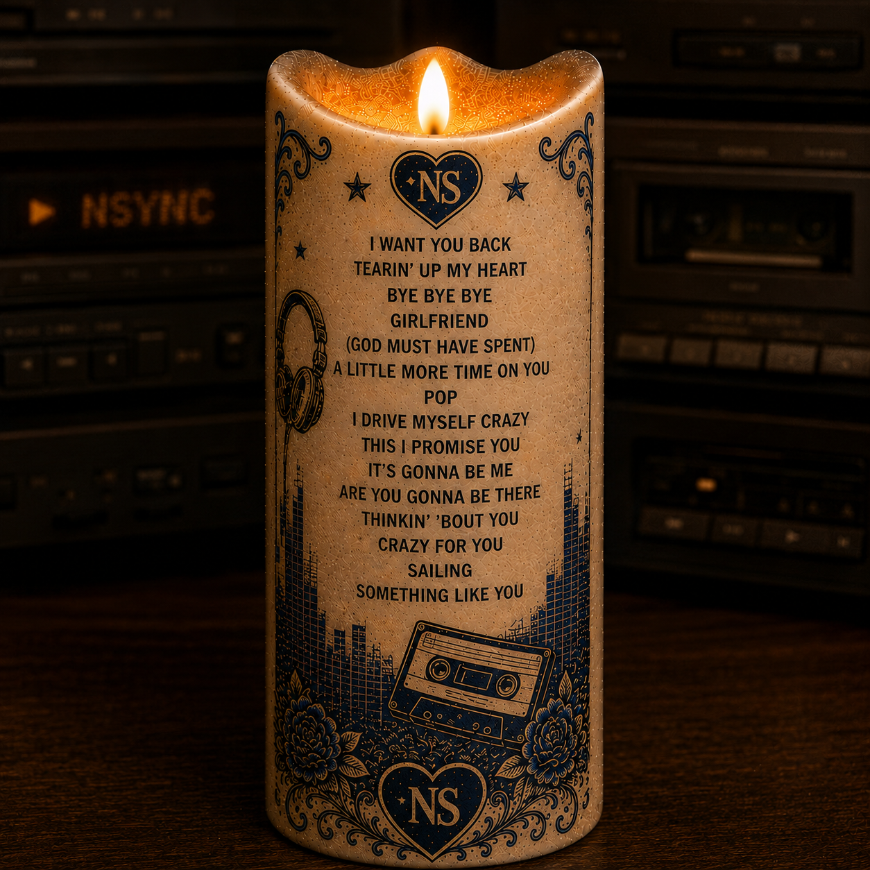 NSYNC LED Candle, It’s Gonna Be Me Flameless Candle, 90s Boy Band Music Gift, NSYNC Fan Gift, Y2K Pop Music Room Decor