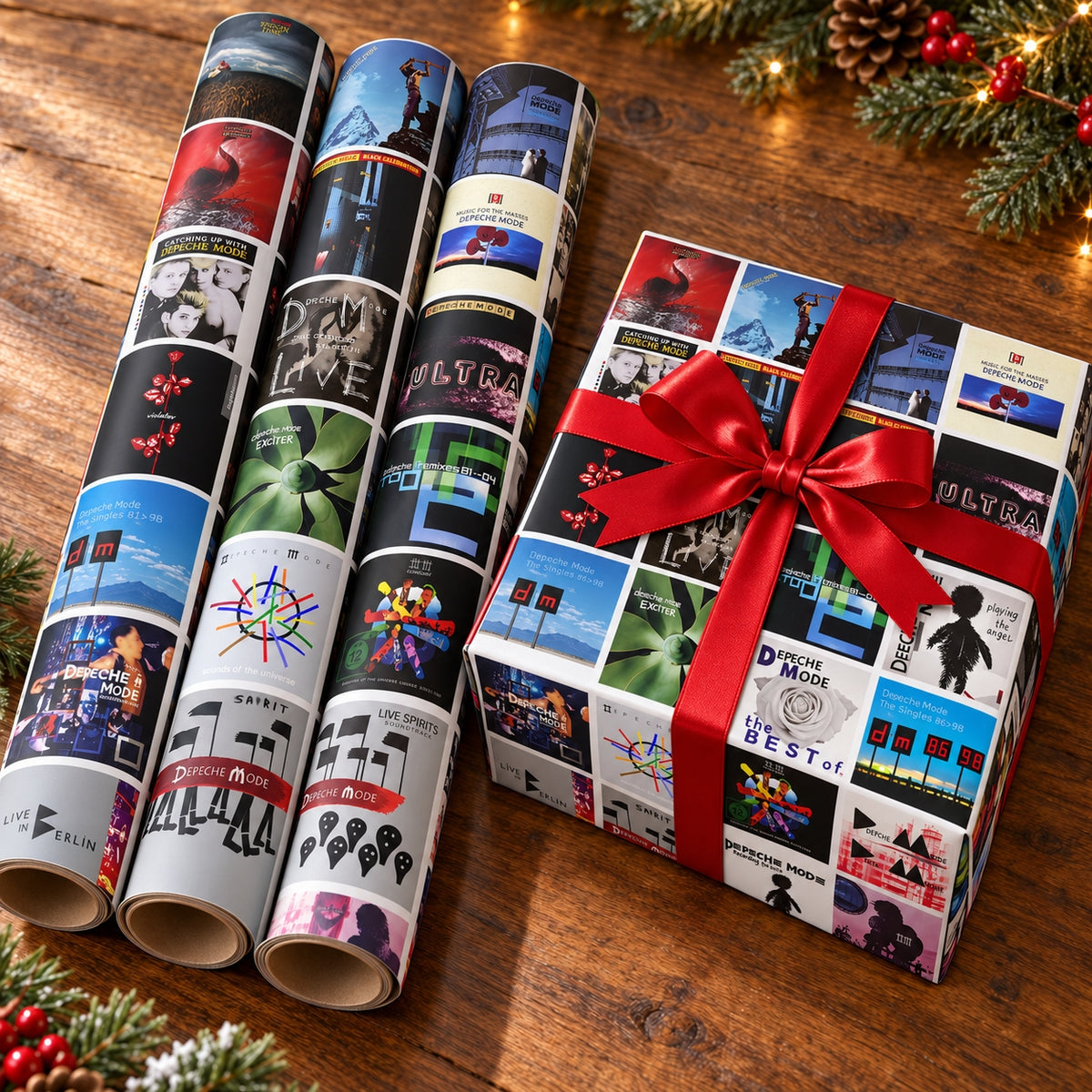 Depeche Mode Album Covers Wrapping Paper - Synthpop Alternative Rock Band Gift Wrap