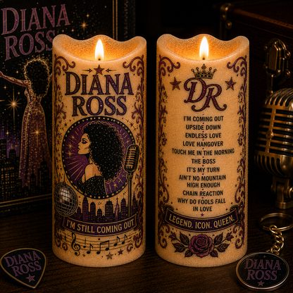 Diana Ross LED Flameless Candle –  Music Decorative Candle with Warm Flickering Light