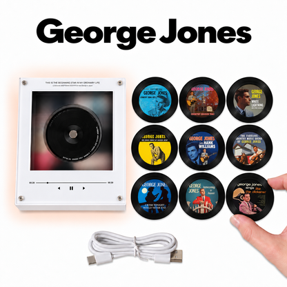 George Jones MagTune Mini CD Player Decor Set – Country Album Art Display