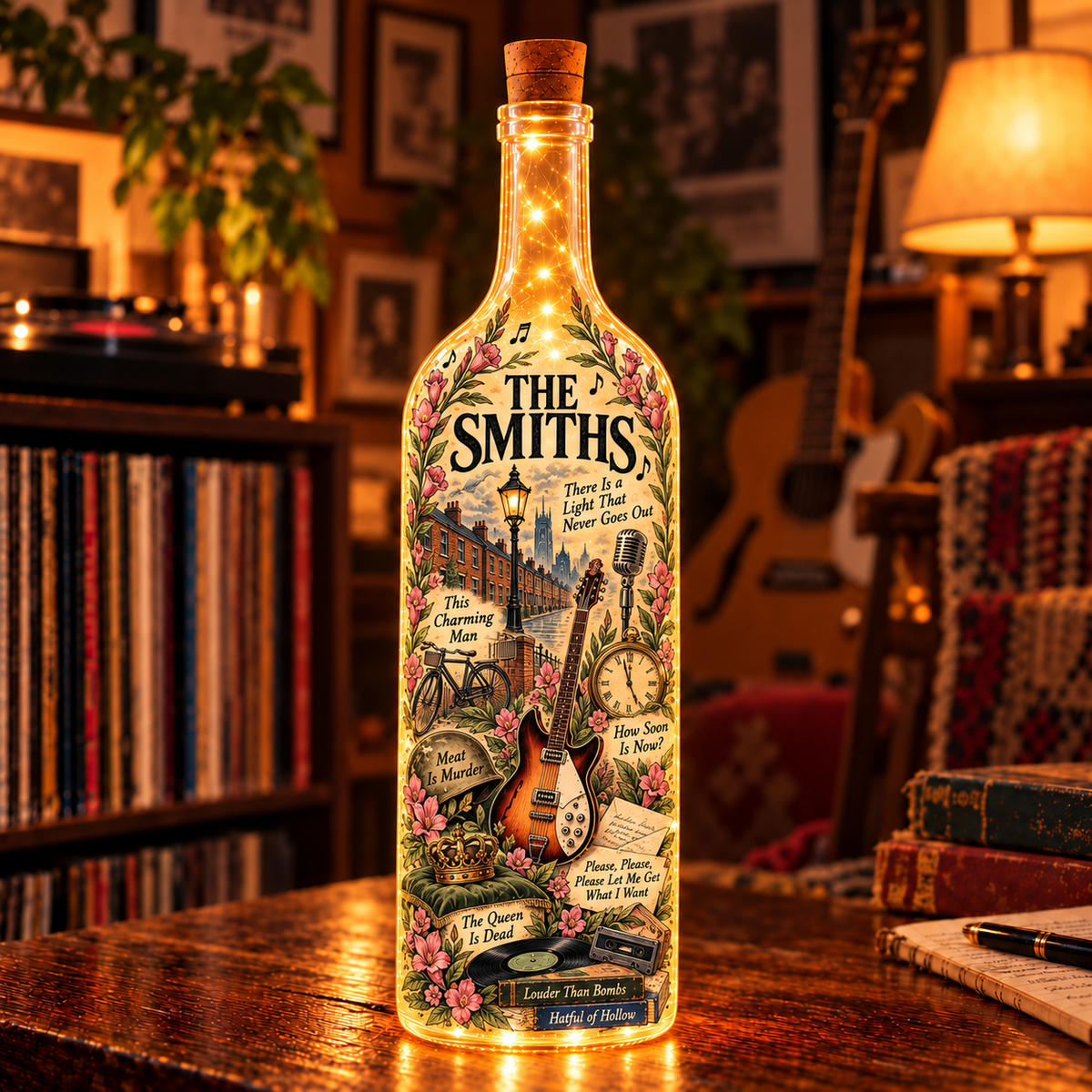 The Smiths Lighted Bottle, The Smiths Bottle Lamp, Alternative Rock Music Light, Indie Music Room Decor, The Smiths Fan Gift