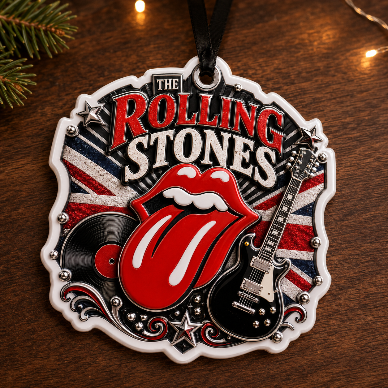 The Rolling Stones High-Definition 3D Print Ornament – Classic Rock Holiday Gift for Fans