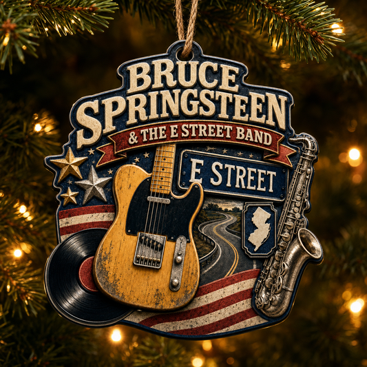 Bruce Springsteen 3D Raised-Effect Acrylic Ornament – E Street Americana Decoration