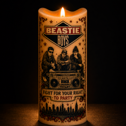 Beastie Boys Flameless LED Candle, Hip Hop Music Decor, Retro Rap Fan Gift, Battery Operated LED Candle