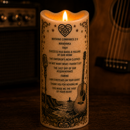 Sinéad O'Connor Nothing Compares 2 U Flameless LED Candle, Irish Music Inspired LED Candle, Battery Operated Candle, Music Lover Gift, Sinéad O'Connor Home Decor