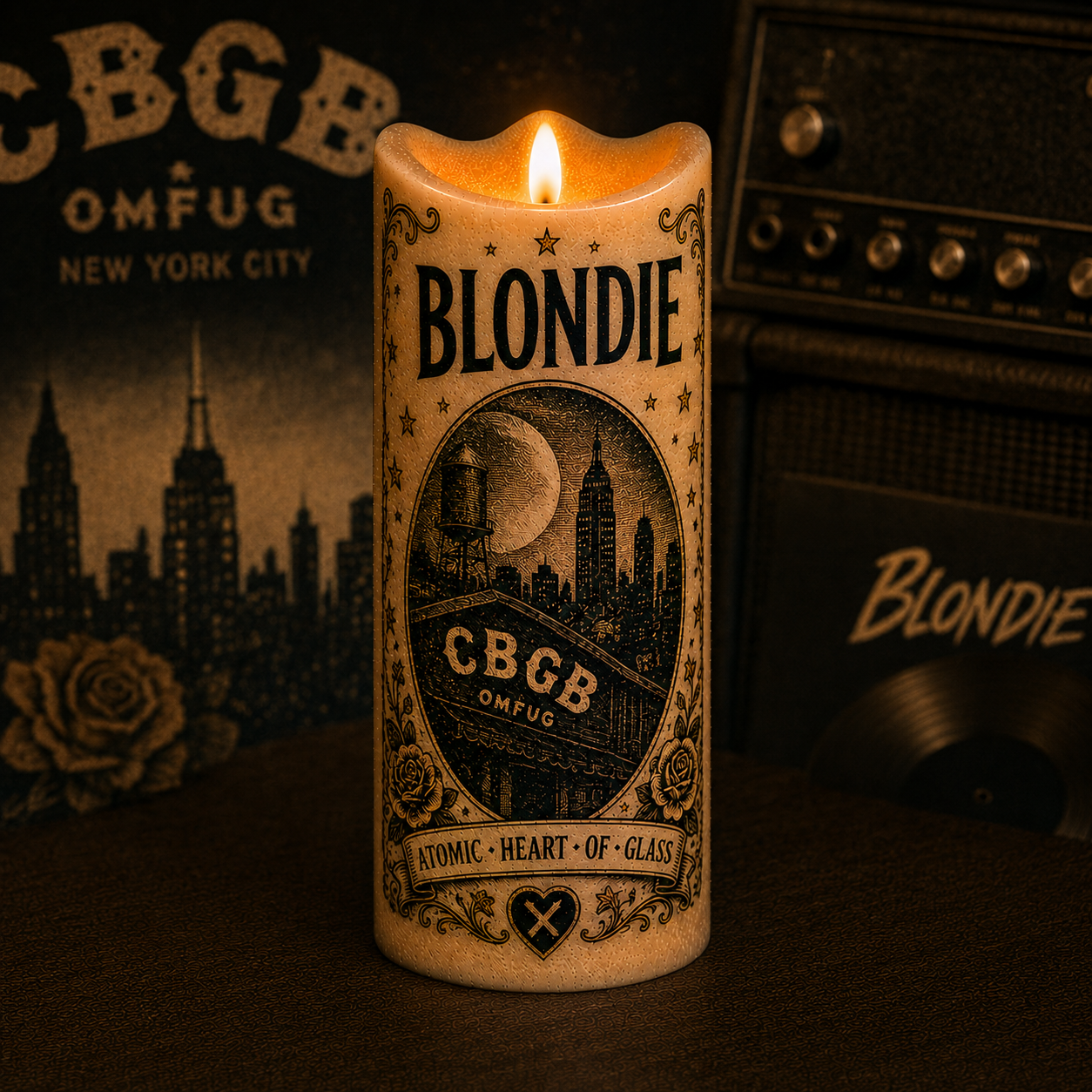 Blondie Flameless LED Candle, New Wave Rock Music Candle, CBGB Inspired Home Decor, Debbie Harry Fan Gift