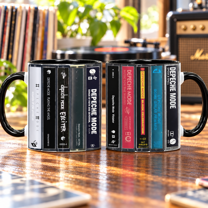 Depeche Mode Cassette Tape Mug, Synth Pop Coffee Cup, Retro 80s Music Mug, Depeche Mode Fan Gift