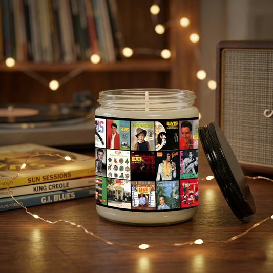 Retro Music Elvis Presley Album Candle – Vintage Vinyl Record Aesthetic Soy Candle