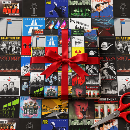 Kraftwerk Album Cover Wrapping Paper Roll – Electronic Music Gift Wrap, Retro Synth Album Collage Christmas Wrapping Paper for Kraftwerk Fans