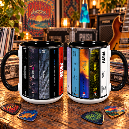 Phish Mug, Retro Cassette Tape Coffee Cup, Phish Album Collection Mug, Jam Band Music Lover Gift