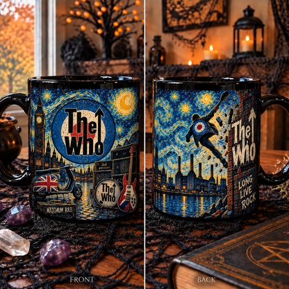 The Who Van Gogh Art Mug – Starry Night Rock Mug, The Wall Breakthrough Artwork, British Classic Rock Coffee Cup, Music Fan Gift