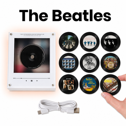 The Beatles MagTunes Magnet Music Play Beatles Album Fridge Magnets, Retro Music Gift for Beatles Fans, Magnetic Record Player Set