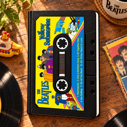 The Beatles Yellow Submarine Cassette Tape Vegan Leather Notebook – Rock Music Journal & Diary