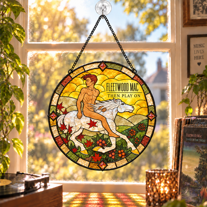 Fleetwood Mac Iconic Album Art Stained Glass Sun Catcher –70s Rock Window Hanging Gift for Fans
