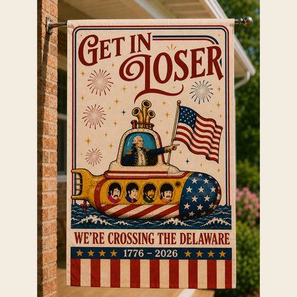 The Beatles George Washington 250th Anniversary House Flag – Crossing the Delaware Patriotic House Garden Flag (1776–2026)