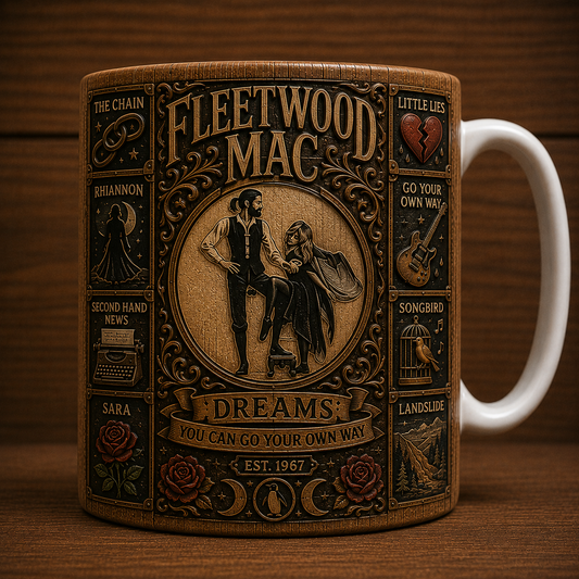 Fleetwood Mac Mug, Vintage Fleetwood Mac Coffee Mug, Dreams Ceramic Mug, Rhiannon Gift, Songbird Cup, Fleetwood Mac Fan Gift