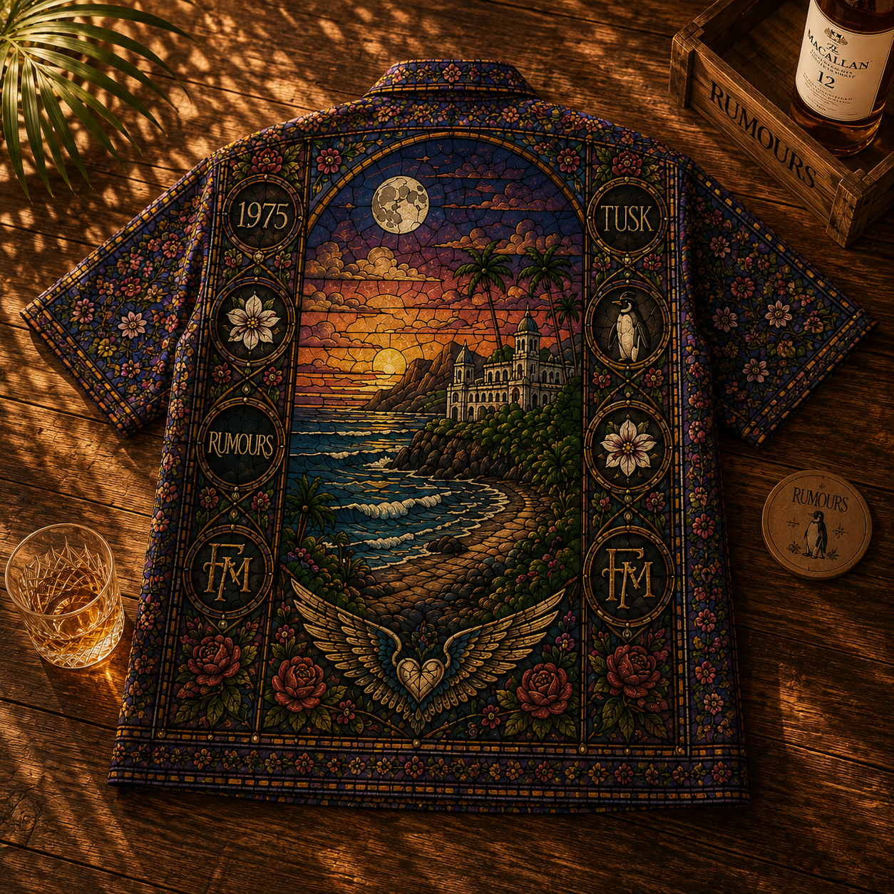 Fleetwood Mac Hawaiian Shirt - Unisex Front Back Stained Glass Disco Ball Button Up