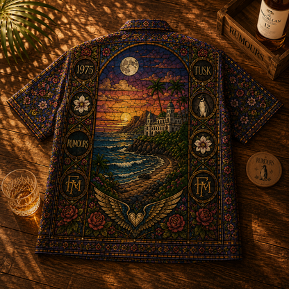 Fleetwood Mac Hawaiian Shirt - Unisex Front Back Stained Glass Disco Ball Button Up