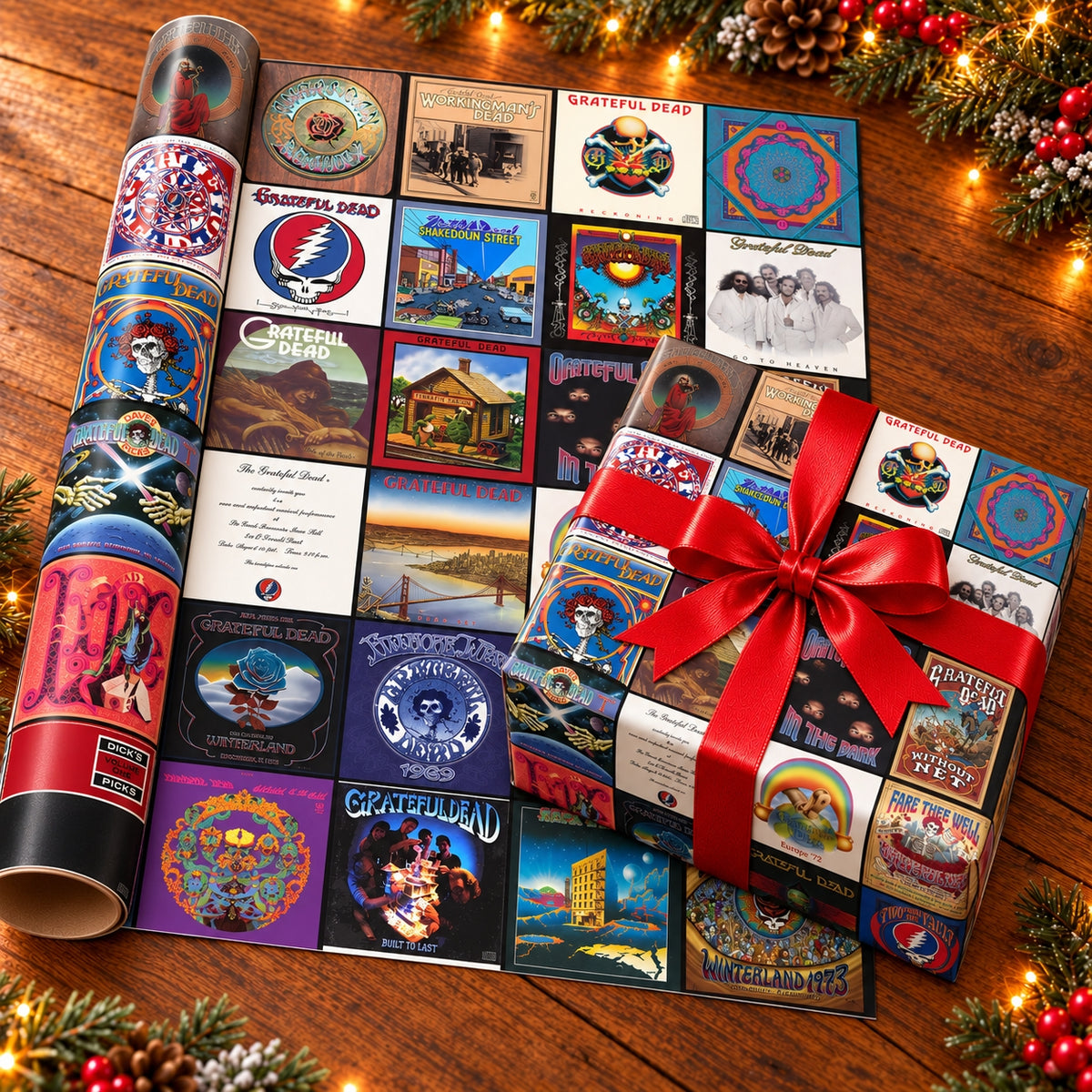 Grateful Dead Album Covers Wrapping Paper - Psychedelic Classic Rock Band Gift Wrap