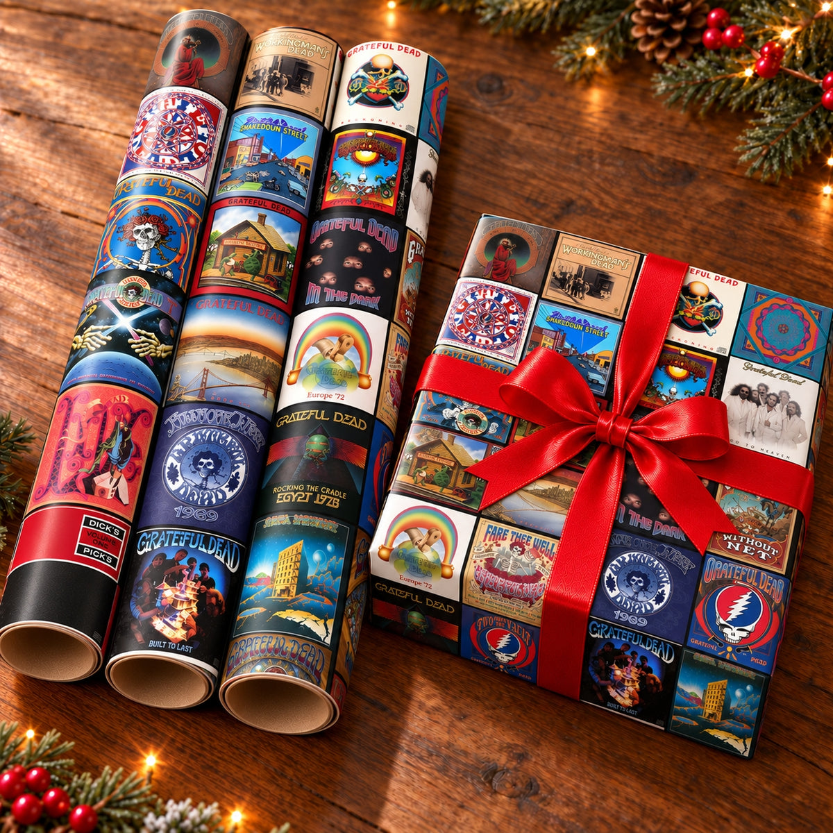 Grateful Dead Album Covers Wrapping Paper - Psychedelic Classic Rock Band Gift Wrap