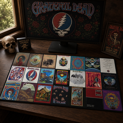 Grateful Dead Art Print Music Desk Mat – Non-slip Office Gift Keyboard Pad Birthday Gift For Music Lovers