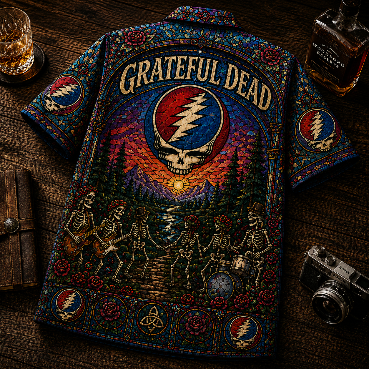 Grateful Dead Hawaiian Shirt – Vintage Psychedelic Rock Band Button-Up Shirt