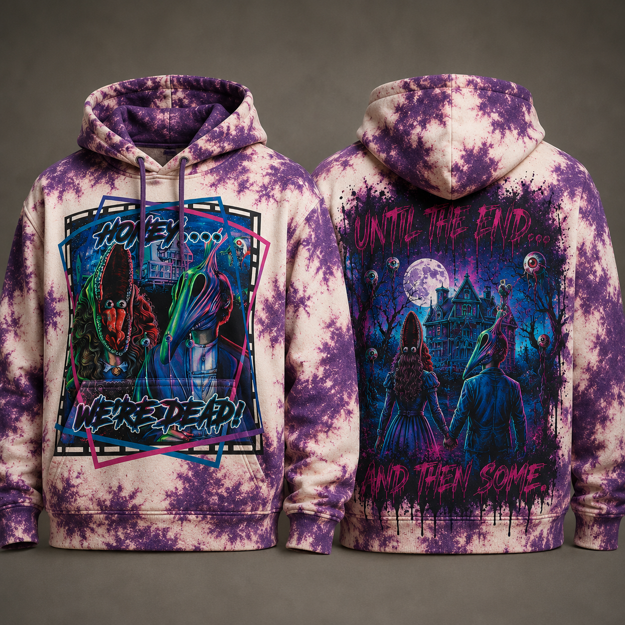 The Suffering Halloween Hoodie – We're Dead Horror All Over Print Hoodie, Cosmic Creature Gothic Sweatshirt, Spooky Halloween Gift