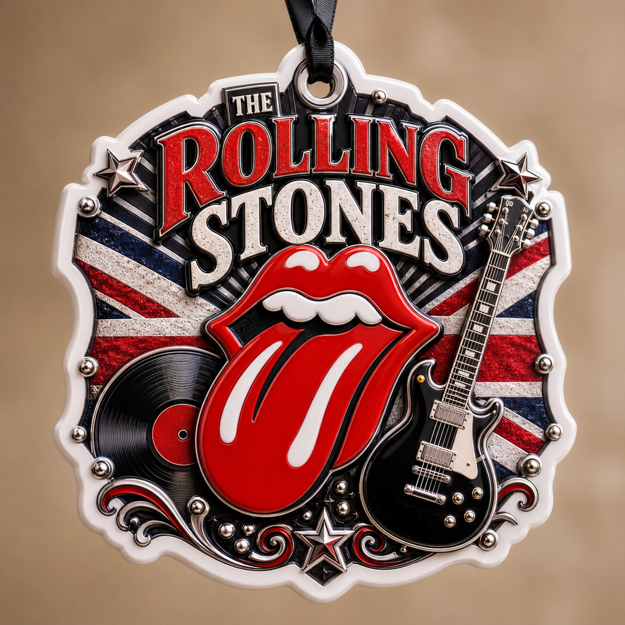 The Rolling Stones High-Definition 3D Print Ornament – Classic Rock Holiday Gift for Fans