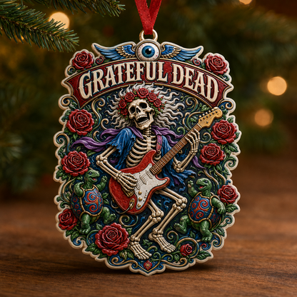 Grateful Dead 3D Raised-Effect Print Ornament – Unique Holiday Gift for Rock Fans