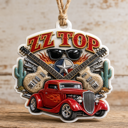ZZ Top High-Definition 3D Print Ornament – Texas Blues Rock Holiday Gift for Fans