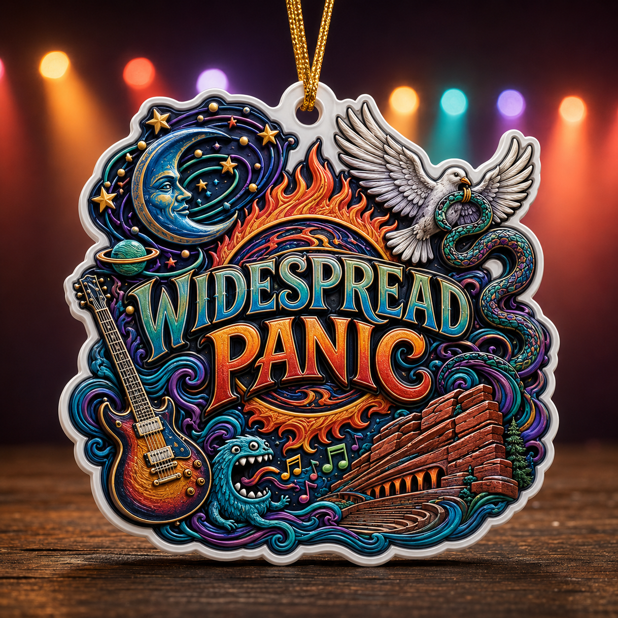 Widespread Panic 3D Raised-Effect Christmas Ornament – Psychedelic Jam Band Decoration