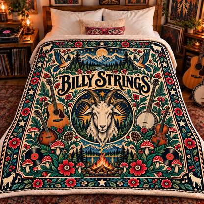 Billy Strings Psychedelic Sherpa, Bluegrass Folk Art Home Decor, Jamgrass Fan Gift