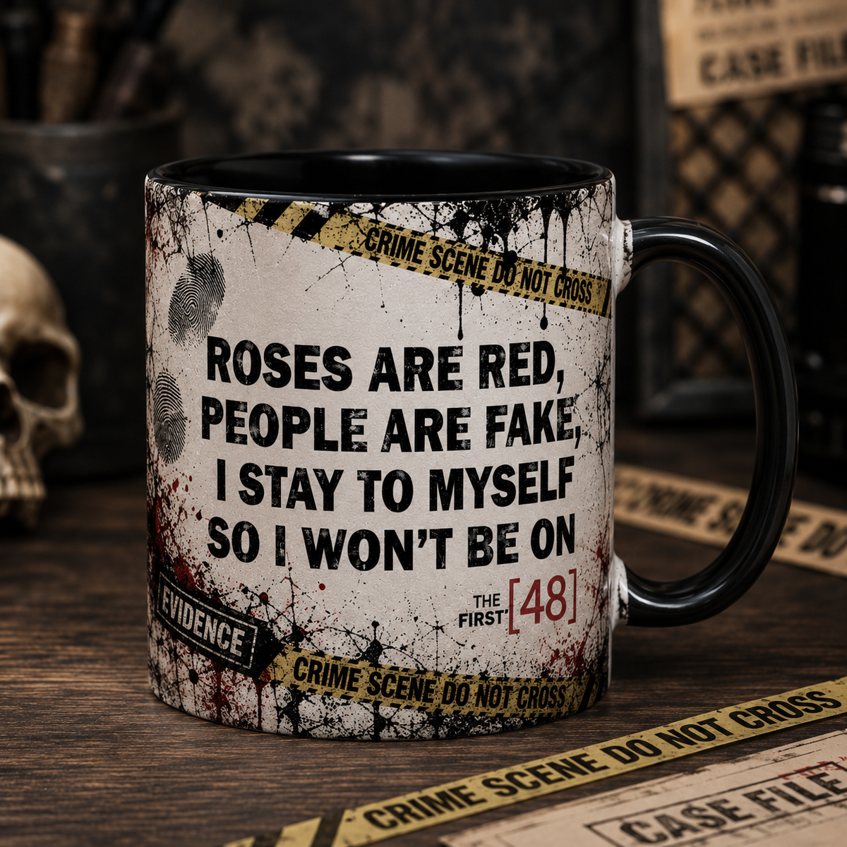 The First 48 True Crime Coffee Mug – Crime Scene Detective Ceramic Mug | Funny True Crime Fan Gift for Crime Documentary Lovers