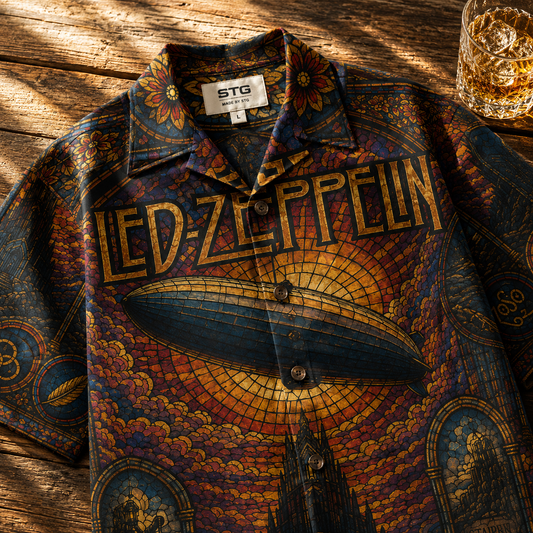 Led Zeppelin Hawaiian Shirt – Vintage Rock Band Button-Up Summer Shirt