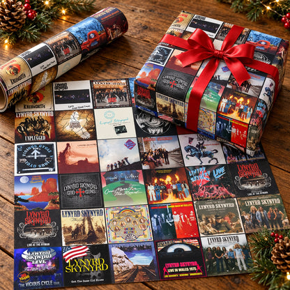 Lynyrd Skynyrd Album Covers Wrapping Paper - Southern Rock Band Gift Wrap