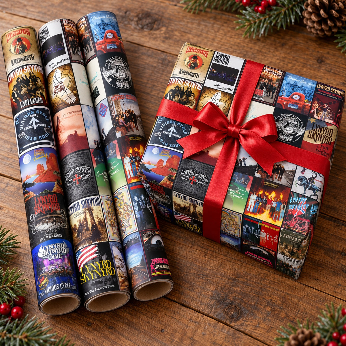 Lynyrd Skynyrd Album Covers Wrapping Paper - Southern Rock Band Gift Wrap