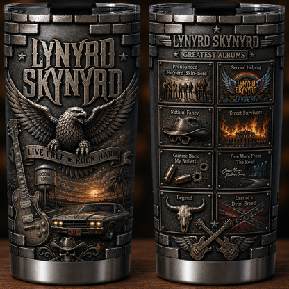 Lynyrd Skynyrd 3D Printed Tumbler - Double Wall Vacuum Insulated Tumbler