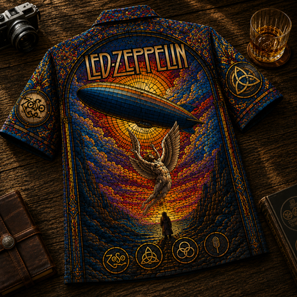 Led Zeppelin Hawaiian Shirt – Vintage Rock Band Button-Up Summer Shirt