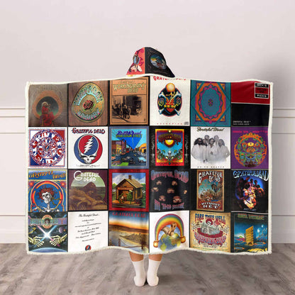 Grateful Dead Album Covers Wearable Hooded Blanket