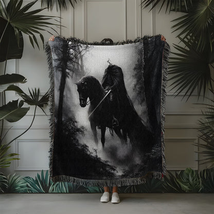 Dark Rider Gothic Fantasy Woven Blanket