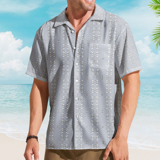 Grateful Dead Dancing Skeleton Pastel Grey Hawaiian Shirt – Retro Music Album Art Inspired Shirt