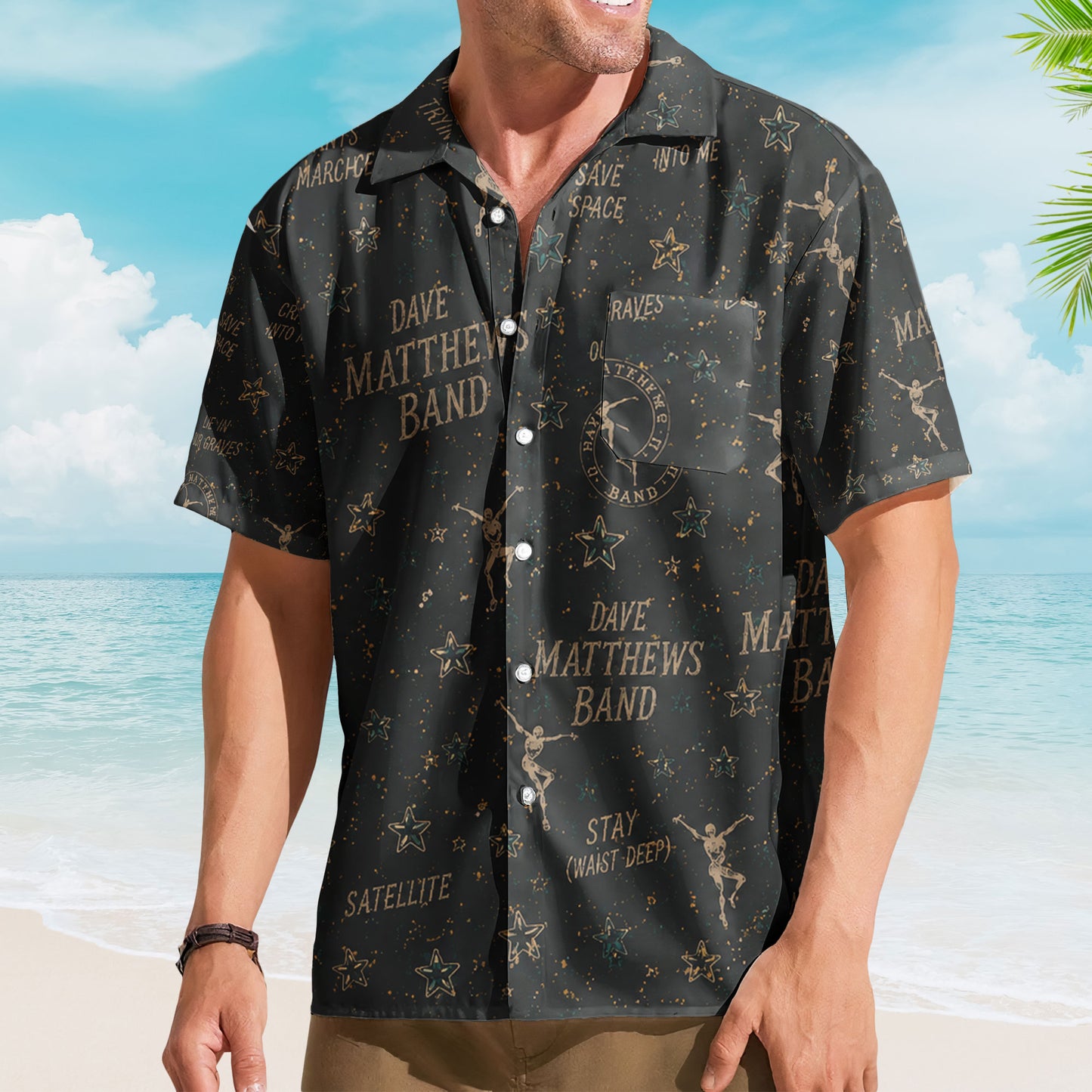 Dave Matthews Band Hawaiian Shirt – Cosmic Stars All Over Print Aloha Shirt